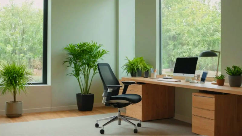 Oficina moderna, luminosa y organizada tecnológicamente