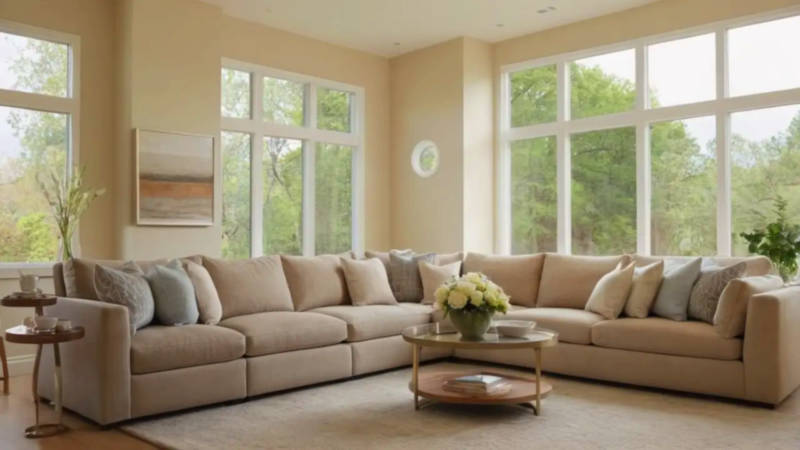 Sala luminosa, espaciosa y elegantemente decorada