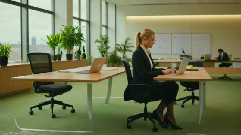 Espacio de oficina moderno y bien iluminado