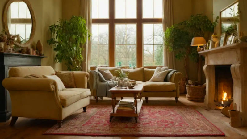 Sala acogedora con luz suave y tranquilidad